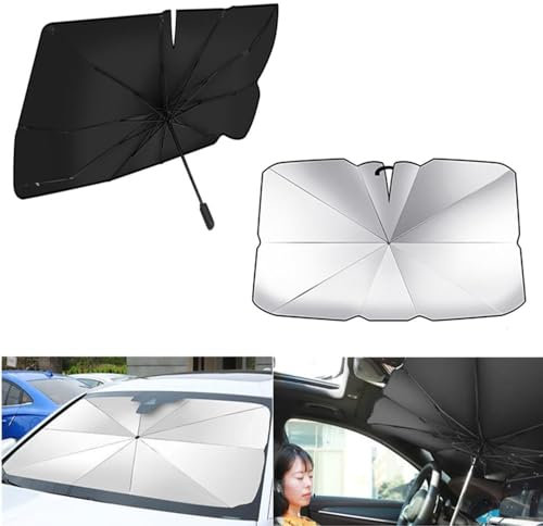 RUIHAHA Parasol Parabrisas Coche Delantero Sombrilla para BMW 3er 323Ci E46 328Ci E46 318Ci Protector Solar Plegable para Interior Coche,M 140×80cm-B