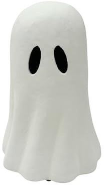 Halloween-Dekoration aus weißem Pappmaché, 27,9 cm – DIY-Friendly, leichte Tischdekoration, umweltfreundliches Handwerk für Herbst- oder Spukdisplays