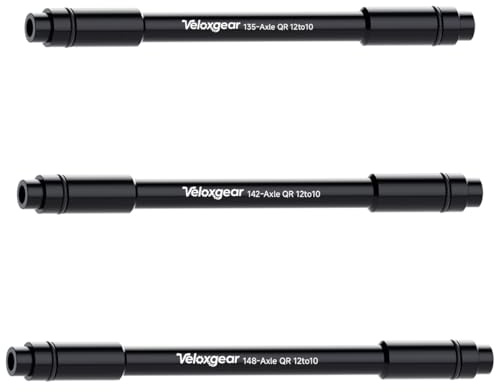 Veloxgear Bike Thru Axle Hub Quick Release Adapter, Hollow Lightweight Aluminum Alloy Material, Mountain Road Bike Front Rear Wheel Hub Adapter, Specifications is 12mm to 10mm - 135mmL, 142mmL, 148mmL