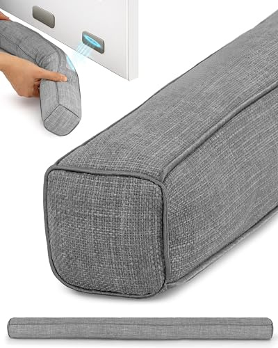 Beautissu Magnetischer Zugluftstopper für Türen mit Magnet Wärmeschutz | 90cm Grau Stoff Windstopper Tür Fenster Haustür Türluftstopper Kältestopper Levante