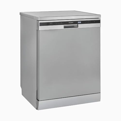 Effizienter Standgeschirrspüler exquisit GSP6314-030C, 14 Maßgedecke, LED-Komfort, Silber, 10,2 l, Leise, 14 Maßgedecke - smartes Spülen mit exquisit