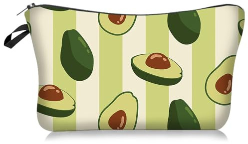 YGCHEN Niedliche Kosmetiktasche mit Avocado Motiv, Geräumige Beauty Bag für Make-up, Toilettenartikel und Reisezubehör, Ideal als Reisekulturtasche, Badetasche oder Geschenk für Avocado-Liebhaber