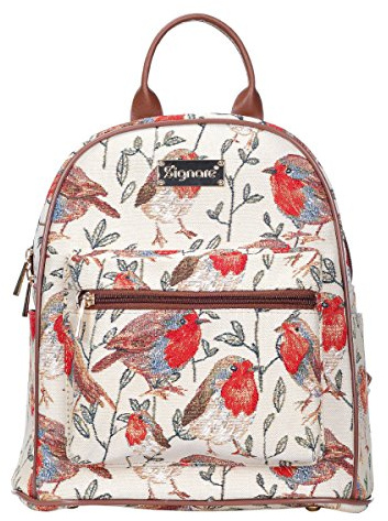 Signare Tapestry Casual Backpack Rucksack Women School Bags with Animal Design (Robin)