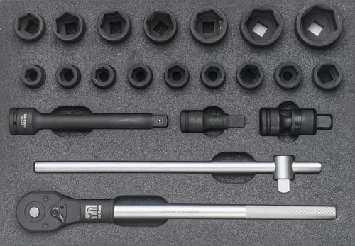 SW-Stahl Werkstattwagensortiment, Steckschlüssel 3/4“ mit Ratsche, 21-tlg. Z3000-18
