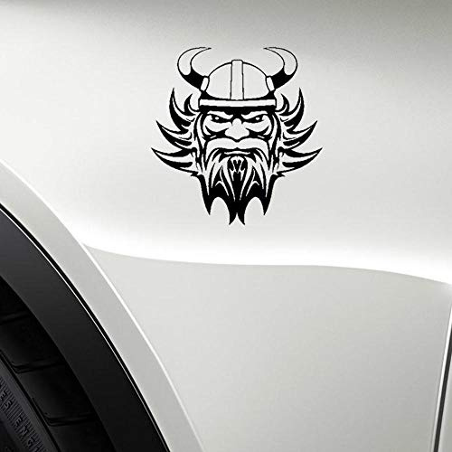 Stukk Stickers Wütend Wikinger Krieger Gesicht Fun Fenster Autoaufkleber Vinylaufkleber 17,8 cm x 18,4 cm - Schwarz