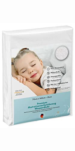 Luxusfeder - Matratzenschutz wasserdicht 70x140 cm - Matratzenschoner Öko-Tex - Bester Nässeschutz - SiShield® Hygieneschutz - optimal für Allergiker - atmungsaktiv