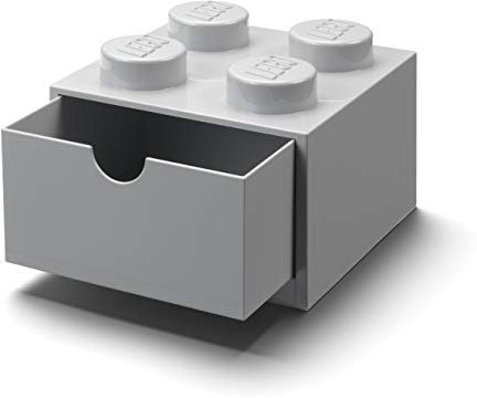 LEGO Desk Drawer Stackable Storage with 4 Knobs, in Grey