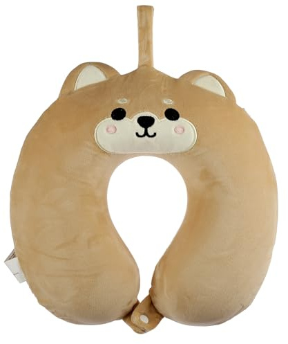Puckator Resteazzz Cutiemals Shiba Inu Hundekissen aus Plüsch, Memory-Schaum, Reisekissen