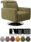 CAVADORE Sessel Gizmo / Drehsessel mit verstellbarer Kopfstütze und Federkern / 78 x 86 x 100 / Jacquard, grün