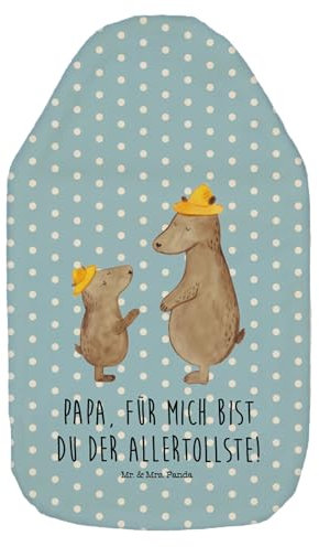 Mr. & Mrs. Panda Wärmflasche Bären mit Hut - Geschenk, Vatertag, Wärmflaschenbezug, Papa, Bettflasche, bester Vater, Mama, Wärmekissen, Muttertag,