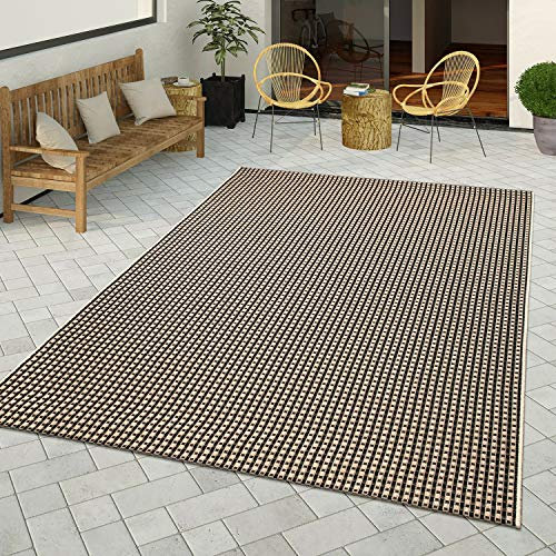 TT Home Teppich Für In- & Outdoor Balkon Küchenteppich Unifarben Sisal Design Modern, Farbe: Natur, Größe:80x150 cm