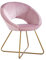 Home Deluxe - Esszimmerstühle Samt SELESA - Farbe: Rosa, Gold Bezug: Samtstoff, Gestell: pulverbeschichtetes Metall, max. 120 kg I Rundsessel, Küchenstuhl, Wohnzimmerstuhl, Polsterstuhl, Stuhl