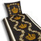 Julido Bettwäsche-Set, Bettdeckenbezug 135x200cm und Kopfkissenbezug 80x80cm, Deckenbezug und Kissenbezug aus Polyester, in Schwarz und Gold, mit Krone, Oeko-Tex