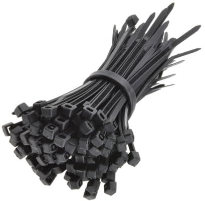 UKCable-Ties Various Size and Pack Sizes Black Cable Ties 100mm 150mm 200mm 300mm Nylon Plastic UL Approved Nylon 66, 94V-2 (200mm x 3.6mm - 50 Pack, Black)