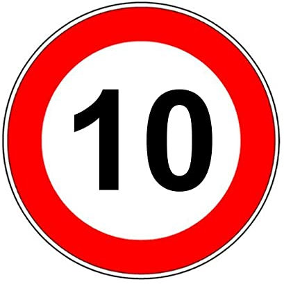 Signal de route en métal Ø 60 cm citron maximal (10 km/h)