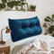 Johnear Rückenkissen für Sofa Rückenlehne Bett Lesekissen, Samt Bücherkissen Großes Lendenkissen Kopfteil Bett Kopfkissen Wandkissen Beinkissen (Dunkelblau，100x8x50cm)