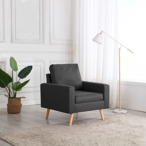 YITHOPI Stuhl Bürostuhl Akzentstuhl im modernen Stil für Wohnzimmer,SesselDunkelgrau Stoff,Geeignet für Esszimmer Wohnzimmer Empfangshalle 77 x 71 x 80 cm (L x B x H)