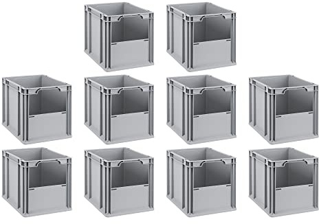 Mega Deal | 10x Proregal Eurobox NextGen Insight | Front offen | HxBxT 32x30x40 cm | Grau