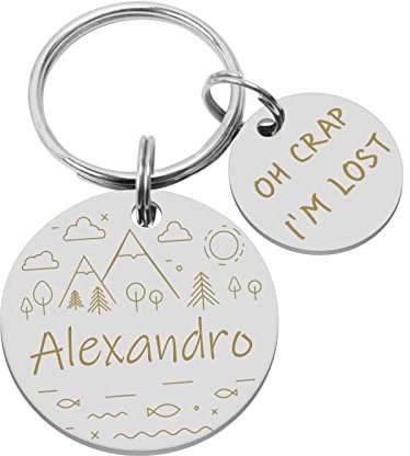 LEREATI Chapa Perro Grabada, Placas para Perros Grabadas, Chapas para Perros Personalizadas de Acero Inoxidable, Placa Identificativa Perro para Collar Gato Mascota (Plata)