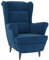 KOIECETA Sessel Ohrensessel Loungesessel Fernsehsessel Relaxsessel Wohnzimmersessel Moderner Bequemer Armsessel Polstersessel Lounge Blau Samt