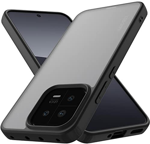 YESARMOR Hülle für Xiaomi 13 5G, Anti-Gelbung, Matt Transparent, Stoßfest Schutzhülle, Rutschfestes Mattierte Hard Back, Extra Dünn, Kratzfestigkeit Handyhülle für Xiaomi 13 Matt Schwarz