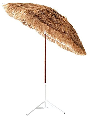 ATAAY Regenschirm imitieren Stroh 6,5 Fuß, Strandschirme für Sand, strapazierfähiger Wind, stabiler Terrassenschirm, für Rasen, Pool, Garten, Garten, Sonnenschirm, Schirm für Terrasse