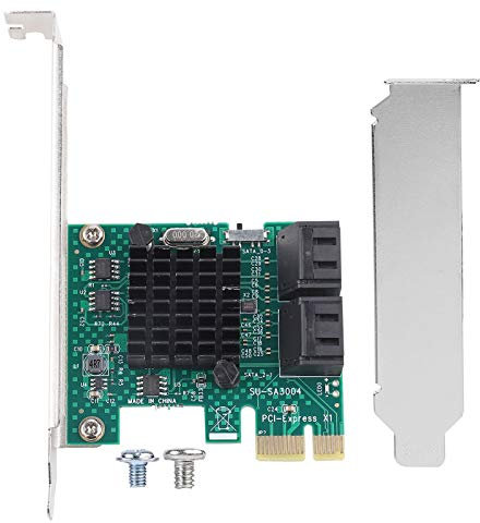 KIMISS SATA 3.0-Erweiterung, PCIE-zu-Controller-Leitfolie PS4-Karte 4-Port-Controller-Adapter 6G