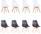 HJhomeheart Lot de 8 Chaises de Salle à Manger, Pieds en Bois Massif, Coussin de Chaise Amovible, Chaise de Cuisine, Chaise Moderne (Blanc+Noir-8)