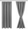 JIUZHEN Verdunklungsvorhänge Gardinen mit kräuselband Vorhang Blickdicht Vorhänge Wohnzimmer Gardinen Schlafzimmer Thermovorhang Grau H183 x B117 cm 2er Set
