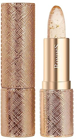 Jelly Lipstick Color – Langanhaltender Lippenbalsam, der die Farbe je nach Temperatur ändert, transparenter feuchtigkeitsspendender Lipgloss mit Goldfolie