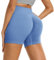 DDOBB Sport Shorts Damen Scrunch Butt Kurze Sporthose Bauchweg Gym Shorts High Waist Radlerhose Nahtlos Laufshorts Sommer Leggings für Fitness Yoga Workout(Hellblau, XXL)