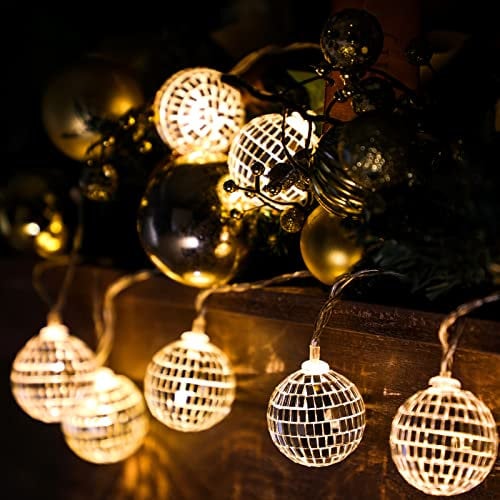 10 LED Discokugel Lichterkette,150cm Disco Ball String Lights,Disco Party Light,Mini Disco Balls Ornaments Tree Decoration Light,Orientalisch Marokkanische Lichterkette