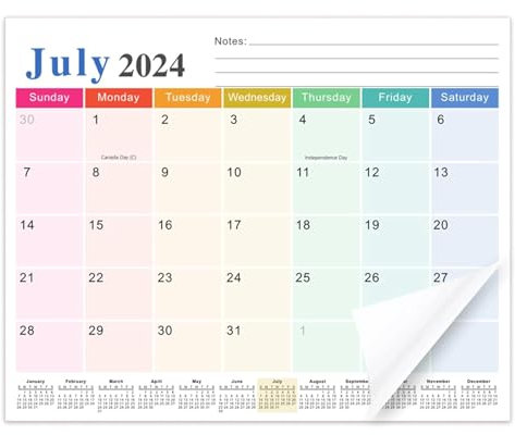 Magnetic-Calendar For Refrigerator,Calendar-2024-2025, 12x10 Inch Magnetic-Calendar Runs From July 2024 - Dec 2025, 18 Monthly Refrigerator-Calendar with Colorful Design and Thick Paper