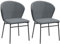 HOMCOM Lot de 2 chaises de Salle à Manger, Chaise de Cuisine, Assise rembourrée en Tissu Aspect Lin, Pieds en Acier Stable, Chaise de Salle de Bureau, Design Moderne, Gris