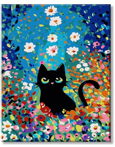 77iiAii Malen nach Zahlen Erwachsene und kinder, DIY Bastelset Handgemalt Ölgemälde Kit Paint by Numbers Adult Mit 3 - Pinseln und Acrylfarbe knitte