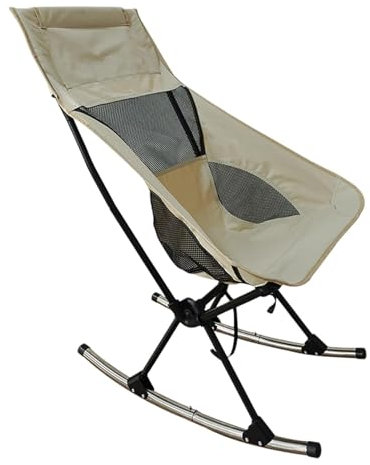 Tragbarer Klappstuhl – Lounge-Stuhl, Terrassenstuhl, atmungsaktiver Netz-Schaukelstuhl, Freizeit-Schaukelstuhl mit Netz-Rückseite, platzsparend, hohe Rückenlehne, Outdoor-Wippe für Picknick, ,