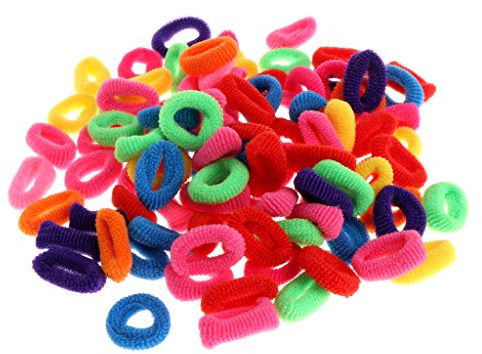 XINGLIDA 100 Stück Kleine Elastische Haarbänder Mädchen Scrunchie Stirnbänder Mädchen Pferdeschwanz Haar Accessoire