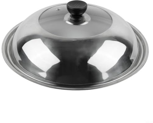 Visible Combined Tripod Wok Cover Stainless Steel Combined Vegetable Cover Sleek Functional Tripod Wok Cover Preserves Cook-Dampf (32CM)