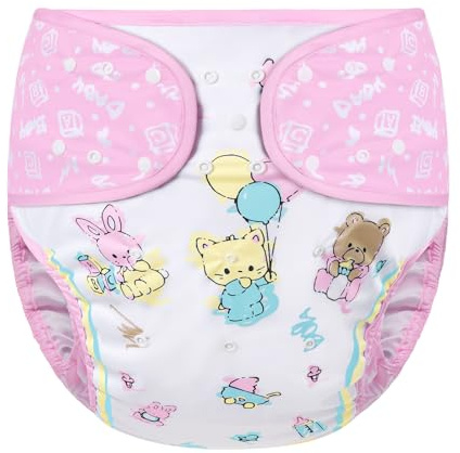 LittleForBig Waschbarer Verstellbarer Wiederverwendbarer Wasserdichter Stoffwindel Überhose Bezug für Erwachsene Einheitsgröße - Baby Cuties