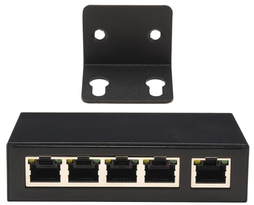 Leehitech 100M PoE Extender, 1 In 4 Out PoE Repeater with 10/100Mbps Speed, IEEE 802.3af/at PoE+ Standard, 100M Ultra Long Distance Desktop/Wall Mount Signal Extender for PoE Camera/PoE Devices