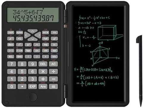 Dyaucwpo Calculadora Científica, Pantalla de 2 Líneas y 240 Funciones | Calculadora Estándar con Tableta de Escritura, Calculadora Plegable con Funda Protectora, para Oficina Escola