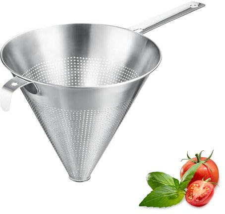 Westmark Tamis pointu Chinois Pro – passoire fine avec perforations sur tout le pourtour – passoire en acier inoxydable – parfait pour les bouillons, crèmes et sauces – argent, Ø 20 cm