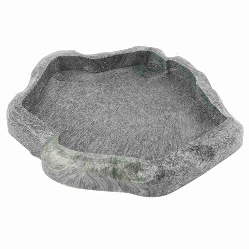 Watris Veiyi Reptilien Wasserschale,Schildkröten Zubehör Harz Fütterschale | Wasserschale Garten für Tortoise, Lizard, Reptilien, 14x12x1,6cm, Grün