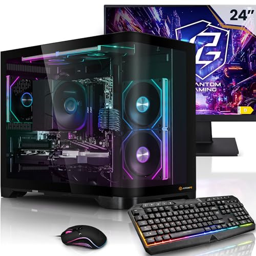 AURUMPC Aurum Komplett Set Einsteiger Gaming PC Ryzen 5 5600GT • 24 Monitor • Radeon Vega 7 integriert • 32GB DDR4 • 1TB M.2 SSD • Windows 11 • Tastatur • Maus pc Gaming komplettpaket