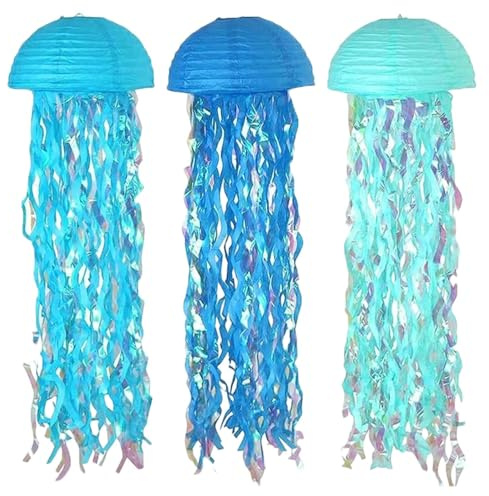 Miyanvuo Decorazione con Lanterne di Carta - Ghirlande Lanterne Carta Medusa,6 Pezzi Decorazioni per Feste Appese e Riutilizzabili per Camera Soggiorno Aula Baby Shower
