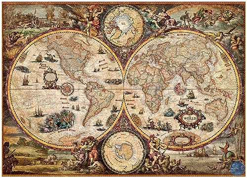 Puzzle 1000 Teile Alte mittelalterliche Karte Weltkarte 52x38cm