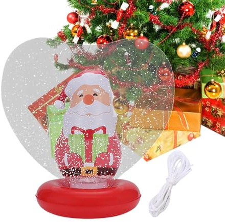 Jiimhte Große aufblasbare Weihnachtskugeln – Herzform, beleuchtete Feiertags-Ornamente, Figur im Inneren, aufblasbare Bälle, Dekorationen, für Hof, Pool, Garten, Rasen, Terrasse, Weg