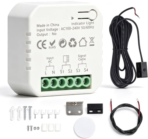 Oumefar Kit di Apertura Porta Garage Intelligente per Porta Scorrevole con Controllo Vocale WiFi per L'automazione Domestica Intelligente
