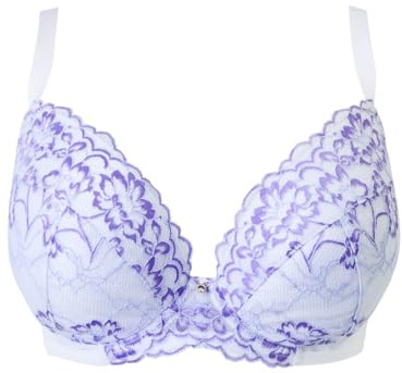 Ann Summers Valentines Sexy Lace Padded Plunge White/Lilac