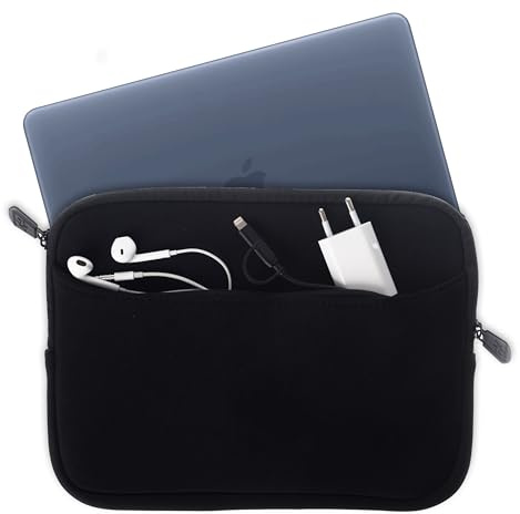 honju Darkroom Tasche für Apple MacBook Neo, Neopren Sleeve mit Außentasche | Robustes Neopren Case mit Mikrofaser-Schutz, passend für MacBook Neo A18 Pro 2026, inkl. Zubehörfach für Maus & Kabel